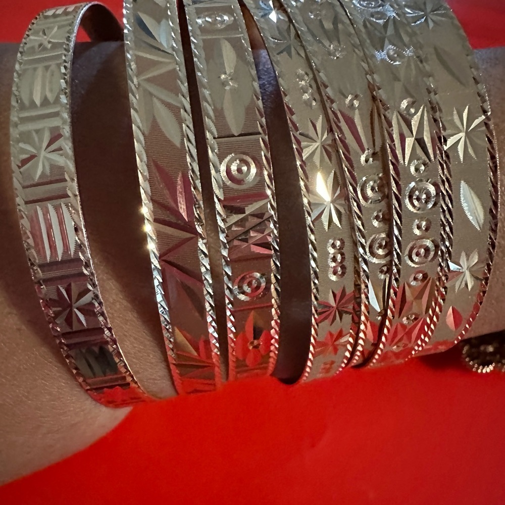 18k solid yellow gold 7 days bangles